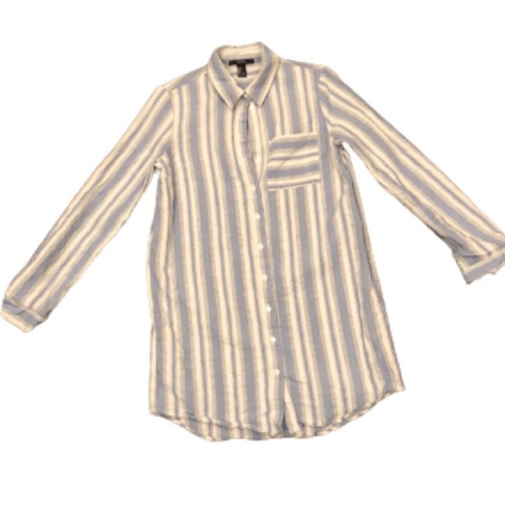 FOREVER 21 Long sleeves Stripe Tunic Button Down